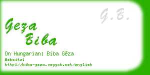 geza biba business card